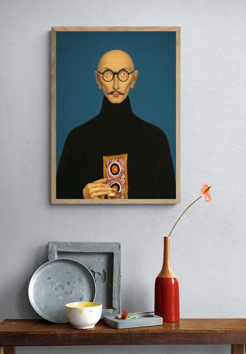 Surreal Bald Portrait Fine-Art Poster. — room view 3