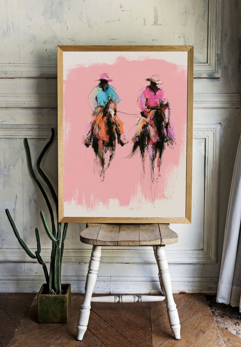 Cowboy Duo Fashion Poster. — room view 1