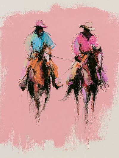 Cowboy Duo Fashion Poster. poster