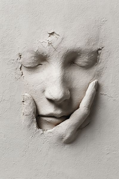 Textured Face Relief Minimalist Print. poster print