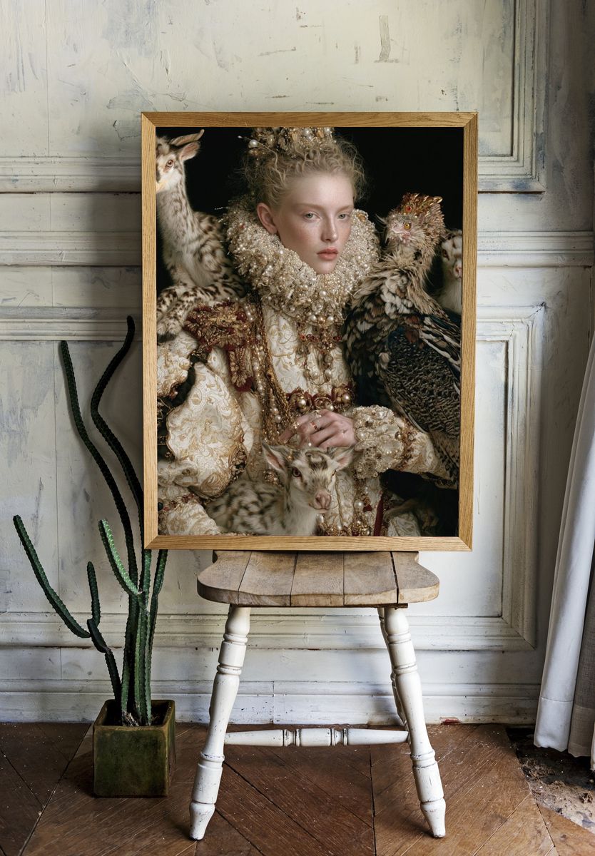 Baroque Fauna Portrait Print. — room view 1