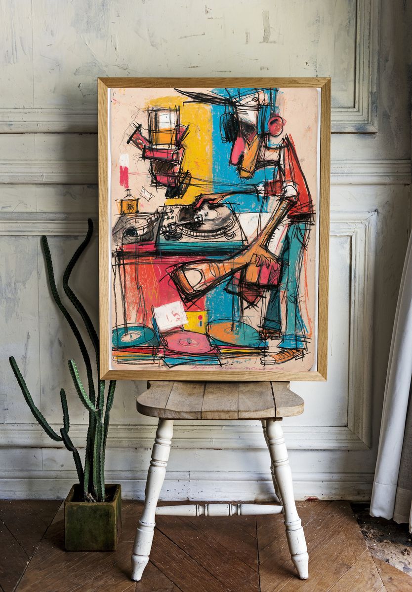 Abstract DJ Figure Poster. — room view 1