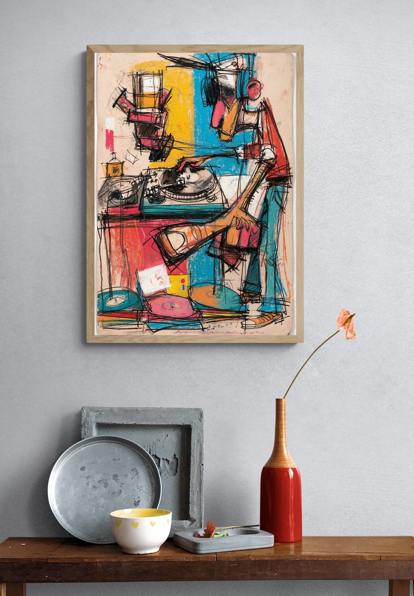 Abstract DJ Figure Poster. — room view 3
