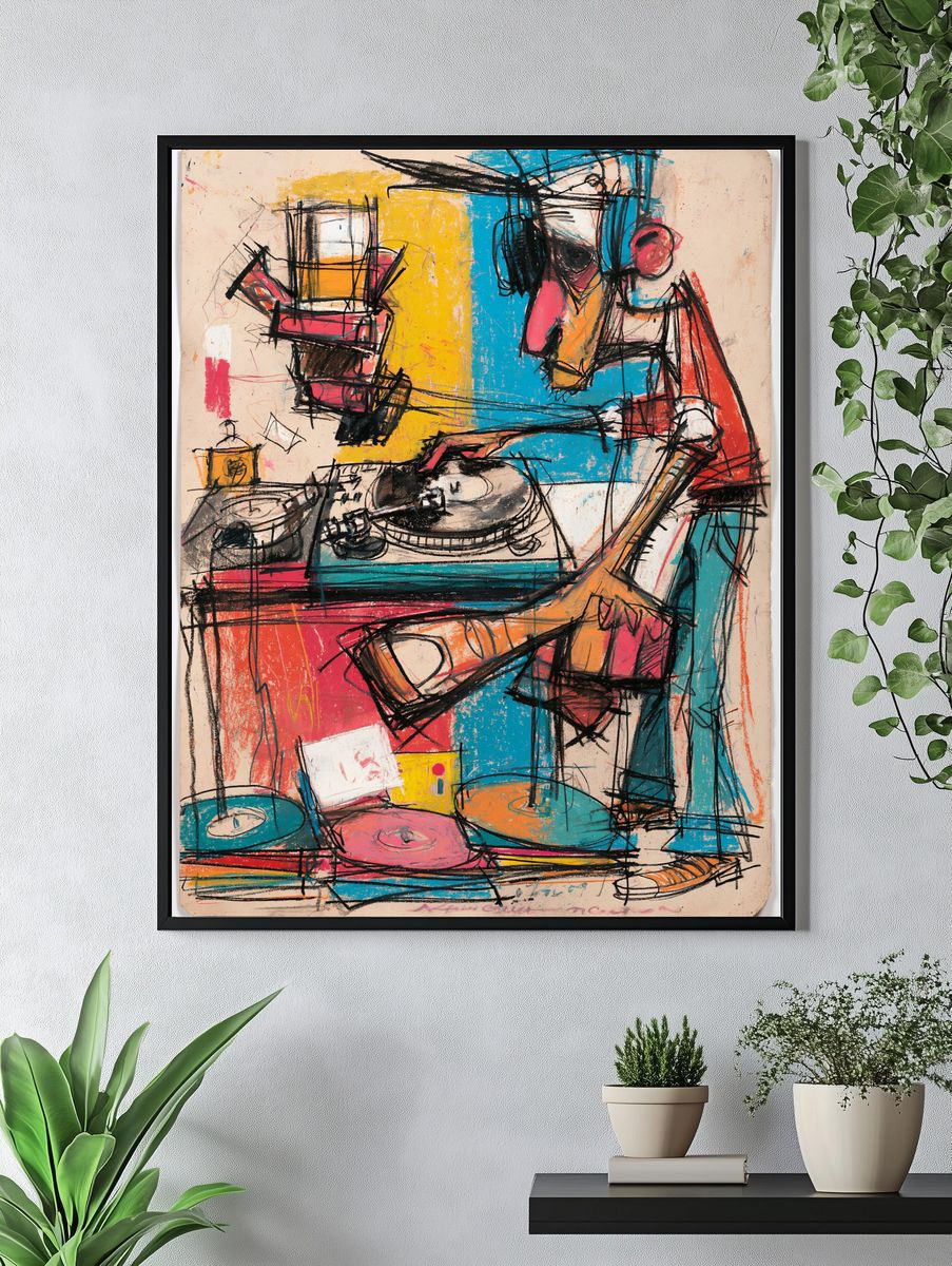 Abstract DJ Figure Poster. — room view 4