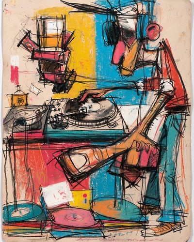 Abstract DJ Figure Poster.