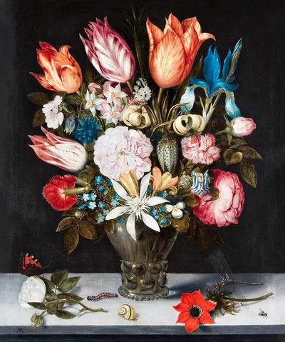 Flowers Glass (1606) Ambrosius Bosschaert. poster print