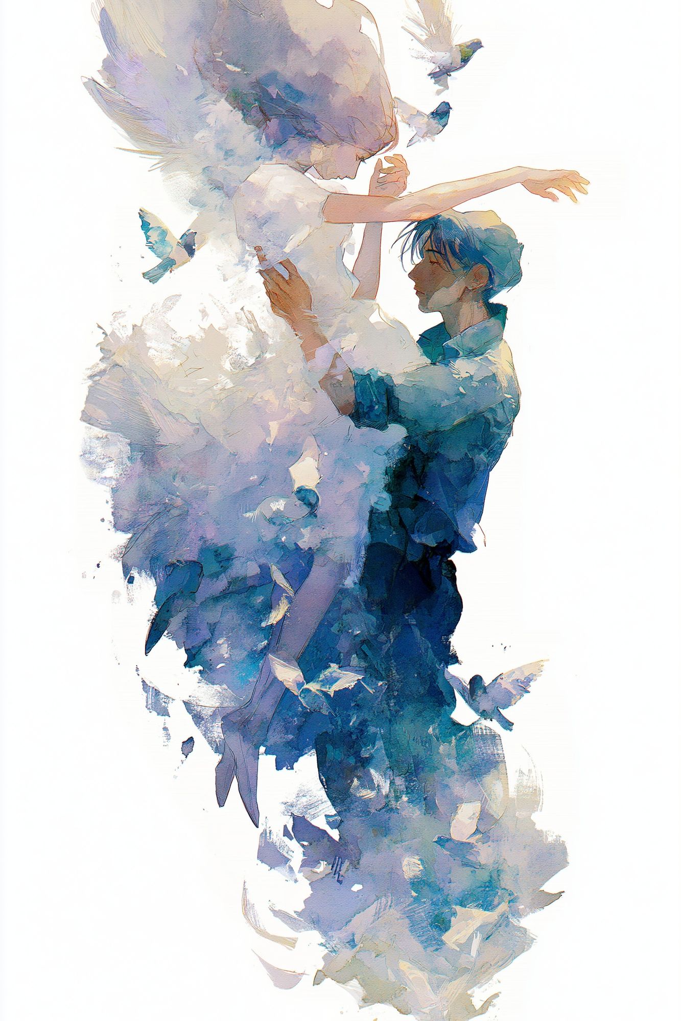 Dreamlike Lovers Illustration Poster. poster — fine-art art