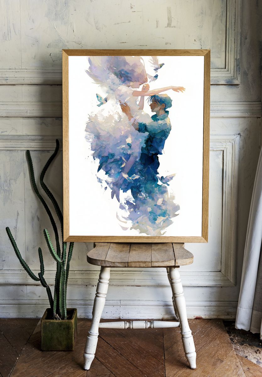 Dreamlike Lovers Illustration Poster. room preview