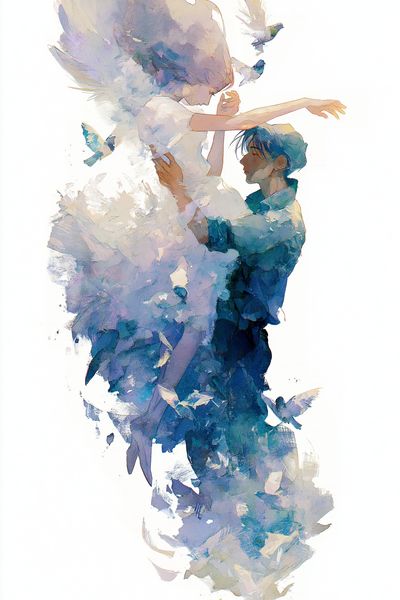 Dreamlike Lovers Illustration Poster. poster print