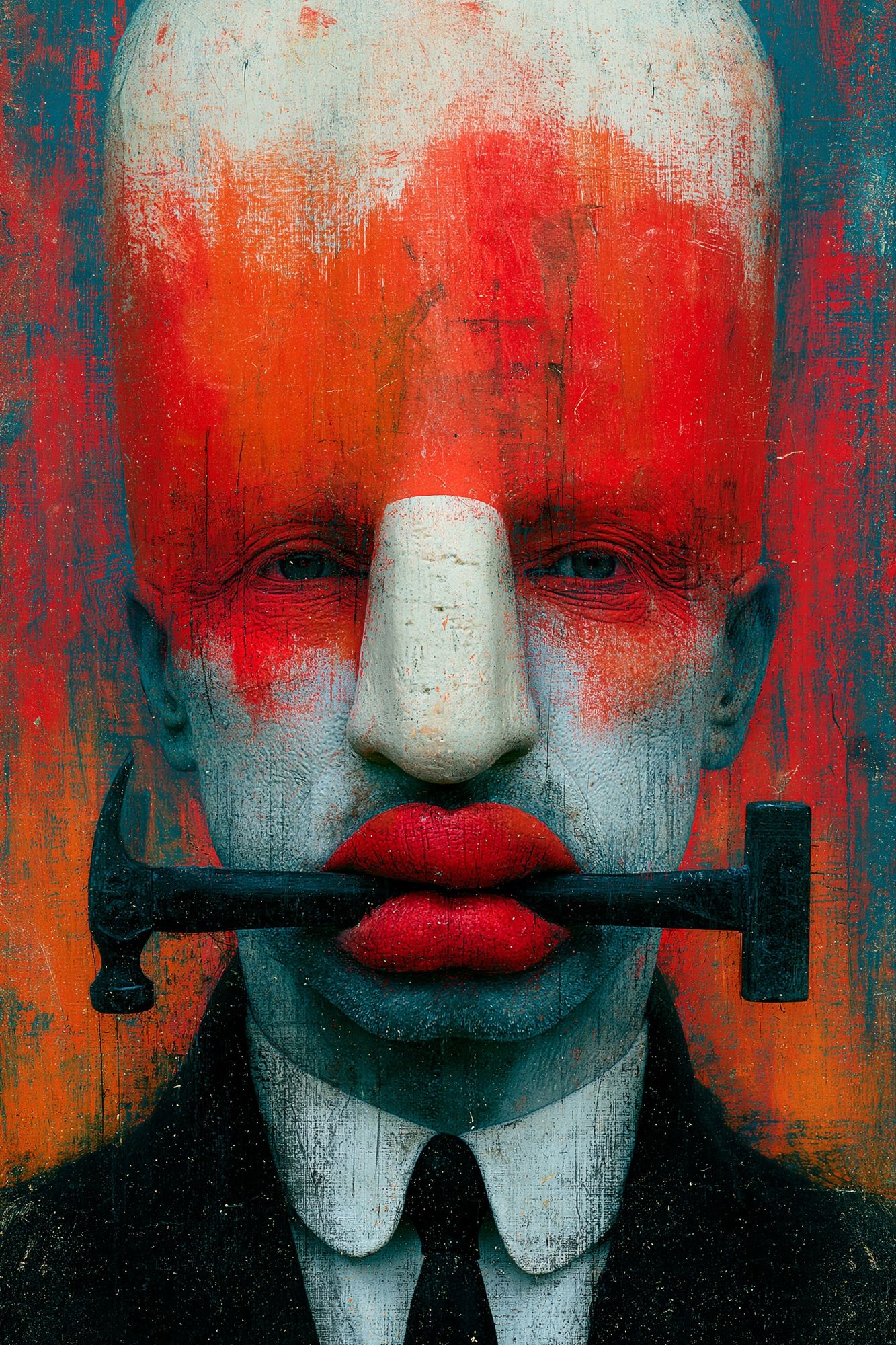 Surreal Masked Portrait Print. poster detail