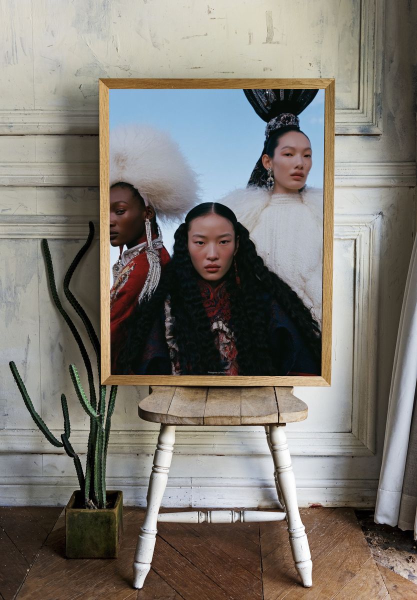 Avant-Garde Fashion Portrait Poster. room preview