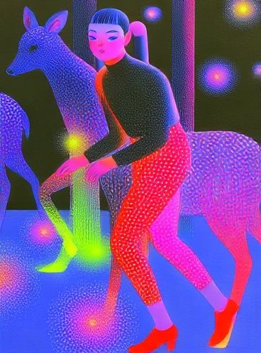 Neon Rider Surreal Print. poster detail