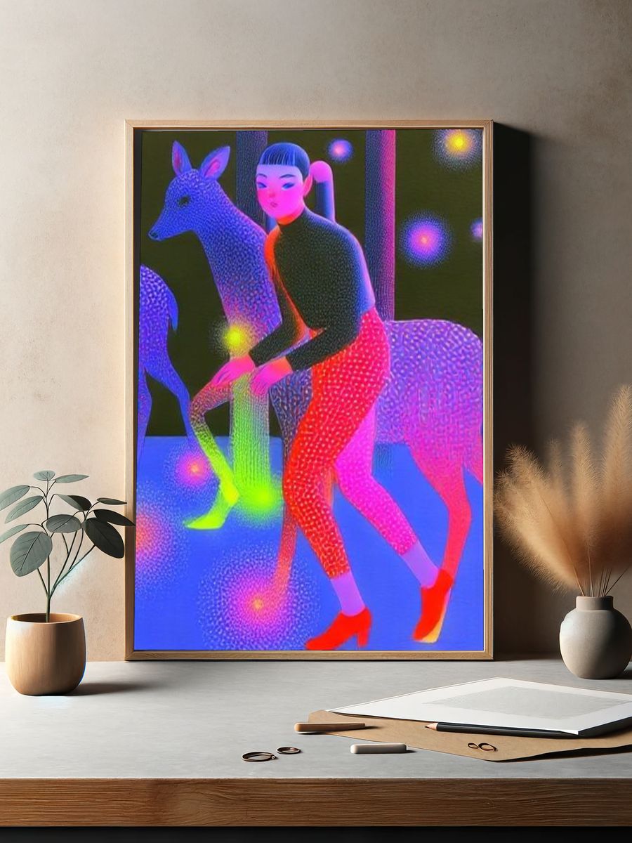 Neon Rider Surreal Print. — room view 2