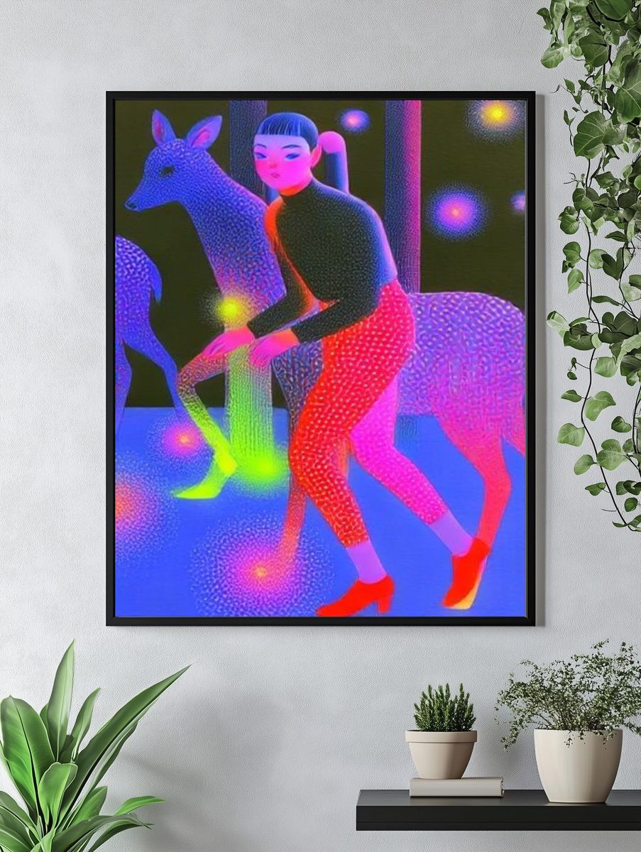 Neon Rider Surreal Print. — room view 4