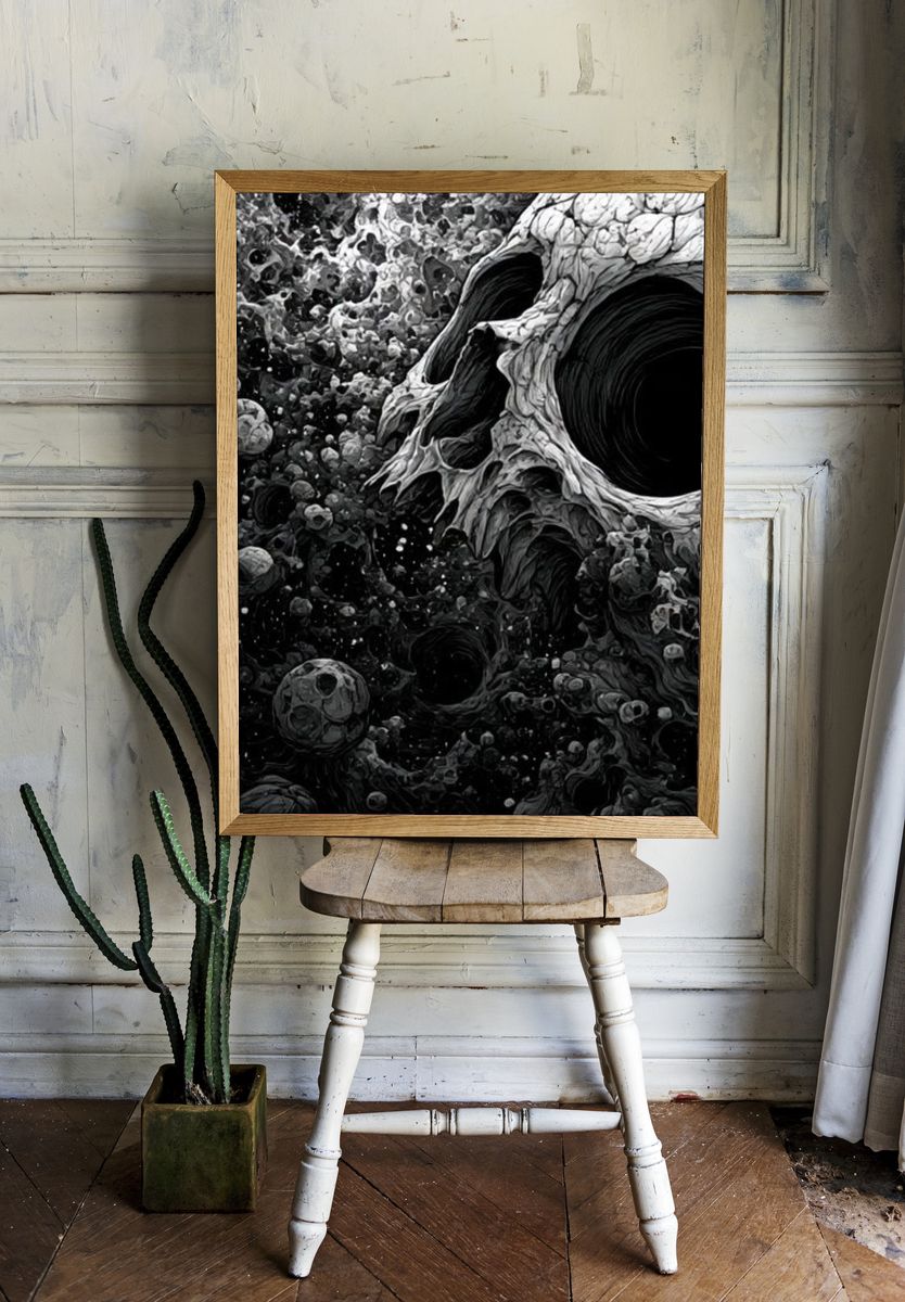 Cosmic Skull — Surreal Print. room preview