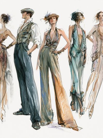 Fashion Runway Sketch Illustration Poster. poster