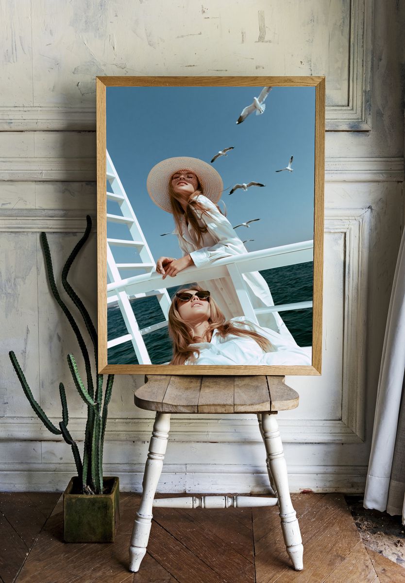 Seaside Fashion Portrait Poster. room preview