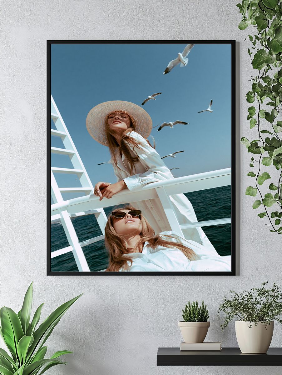 Seaside Fashion Portrait Poster. — room view 4