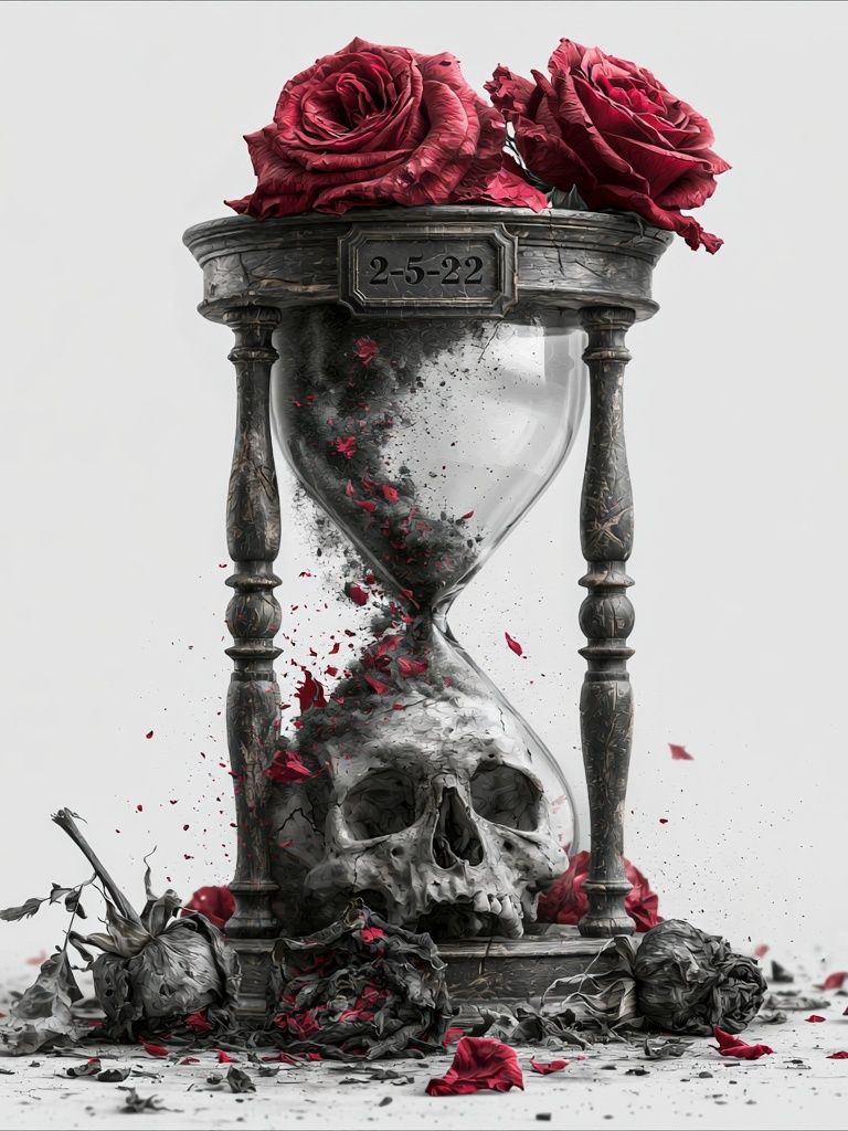 Skull Hourglass Surrealism Poster. poster — fine-art art