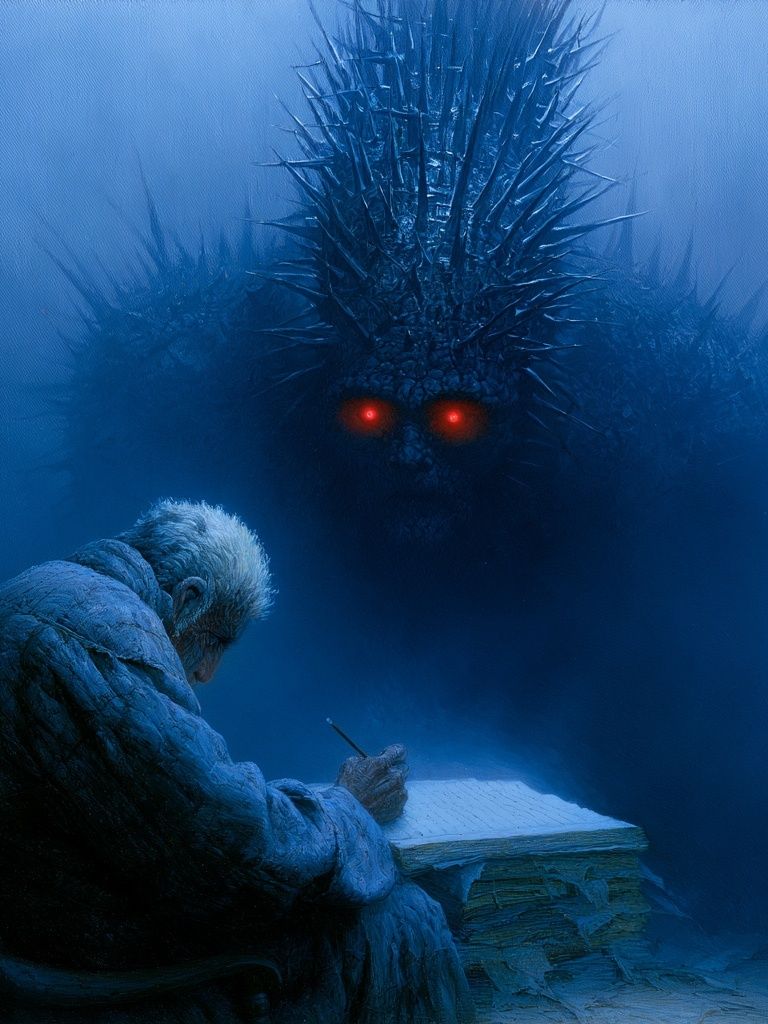 Elder and Shadow Beast Surrealism Print. poster detail