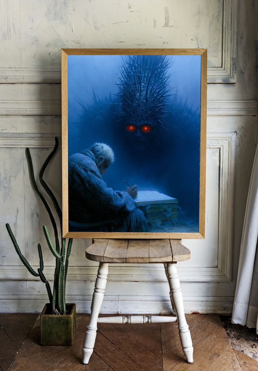 Elder and Shadow Beast Surrealism Print. — room view 1