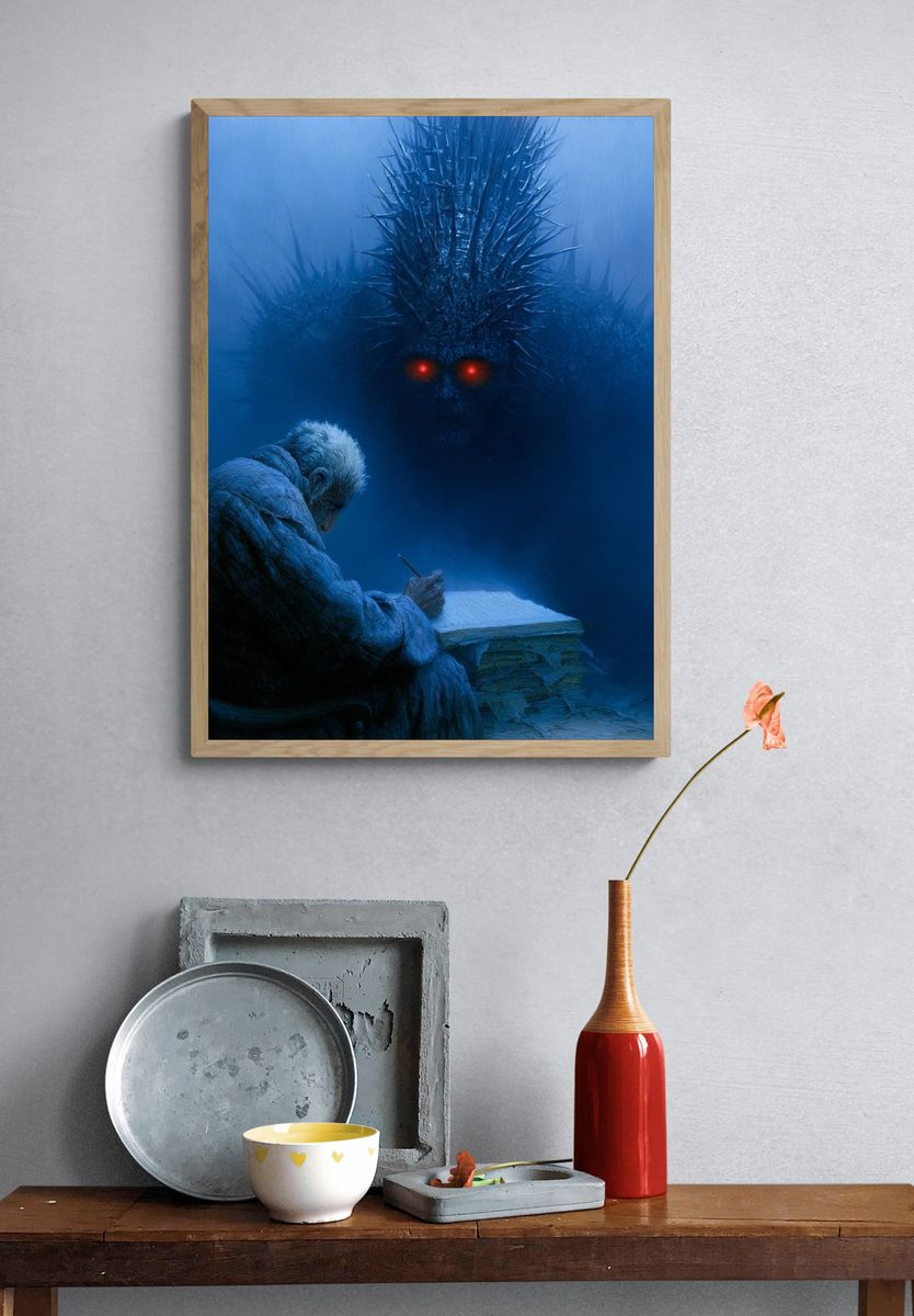 Elder and Shadow Beast Surrealism Print. — room view 3