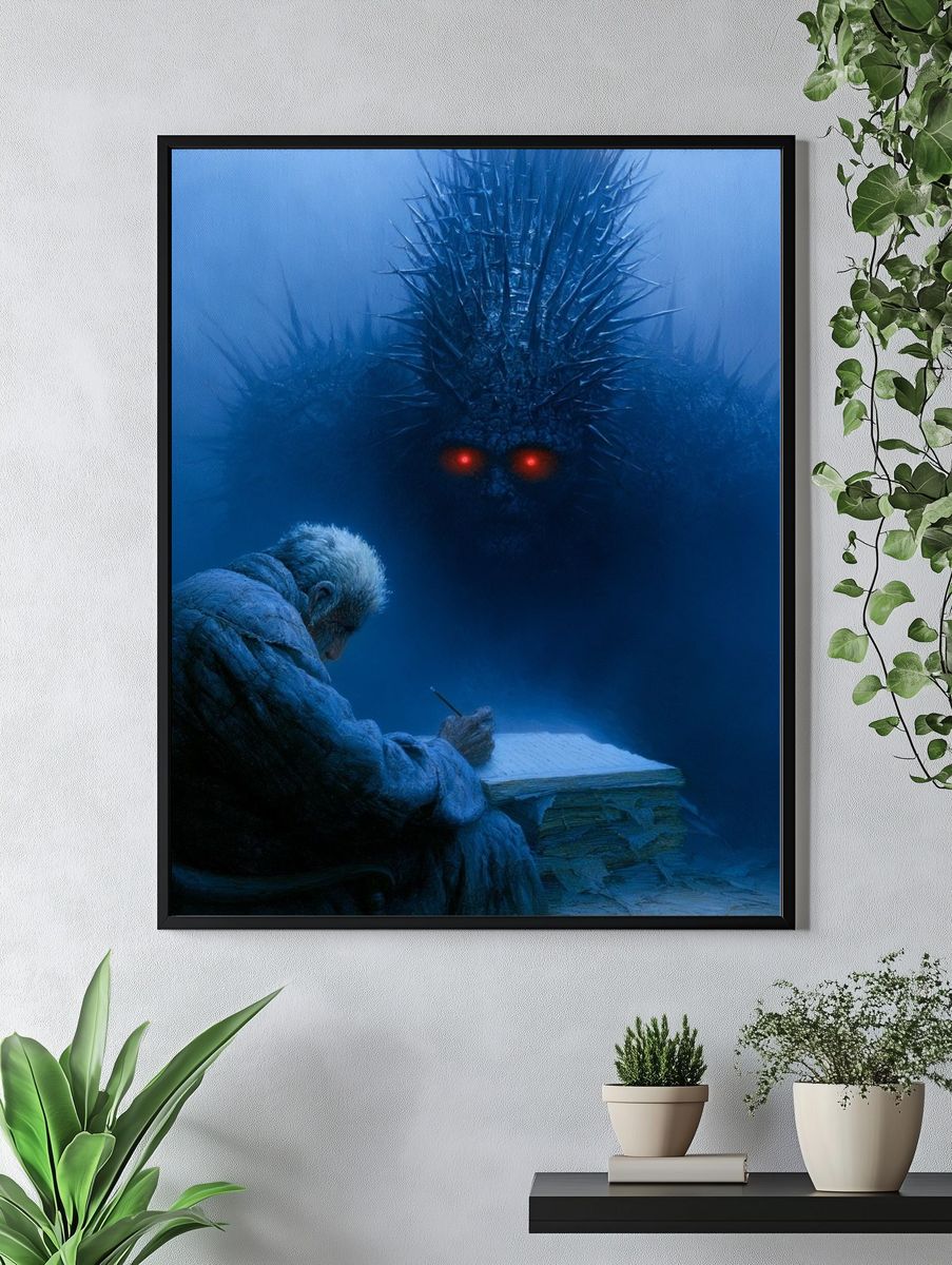 Elder and Shadow Beast Surrealism Print. — room view 4