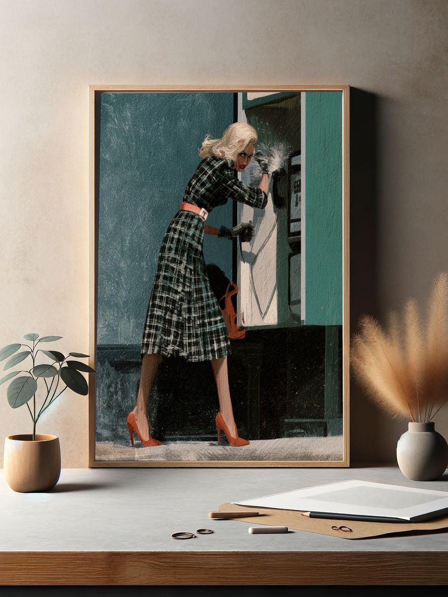 Retro Fashion Woman Poster. — room view 2