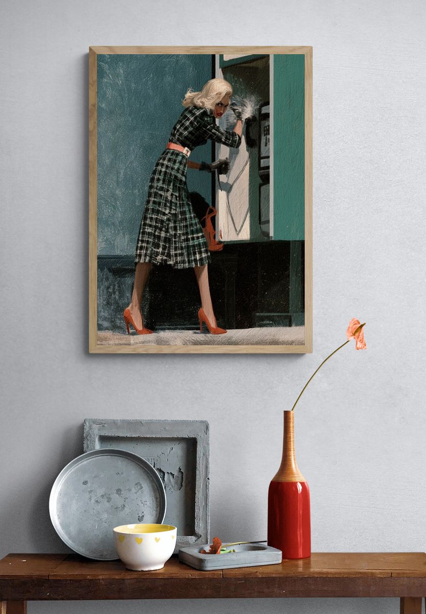 Retro Fashion Woman Poster. — room view 3