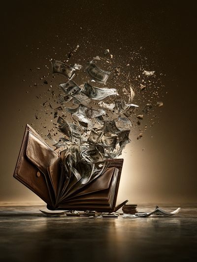 Exploding Money Book Surrealism Print.