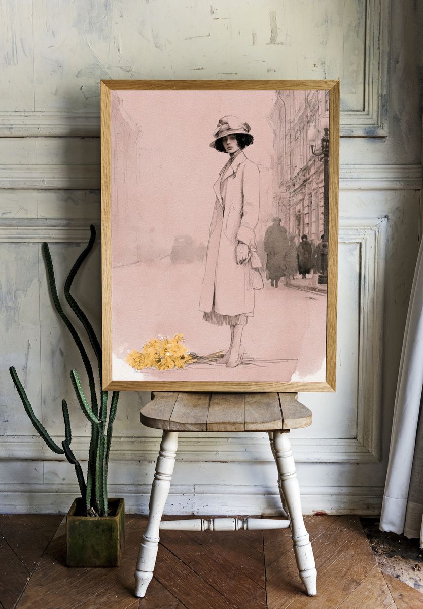 Paris Fashion Sketch Poster. — room view 1