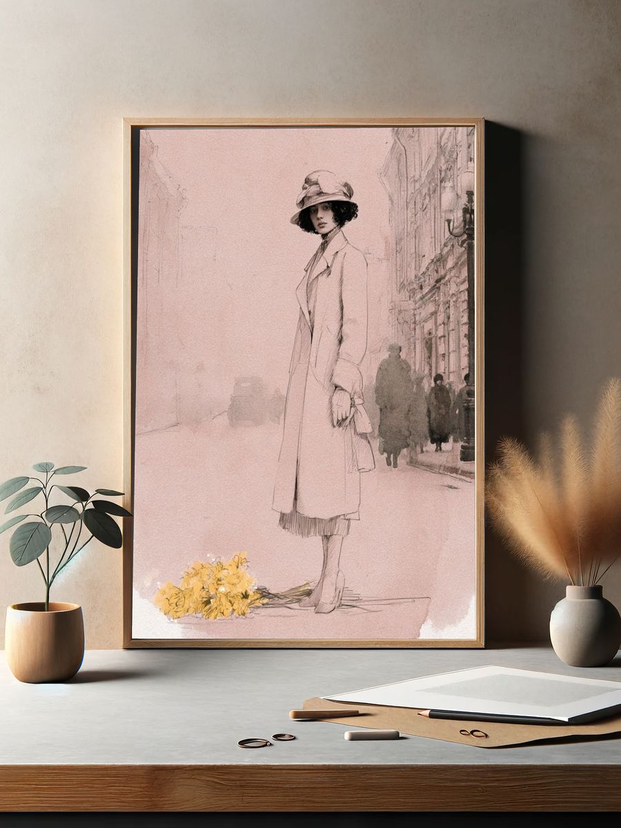 Paris Fashion Sketch Poster. — room view 2