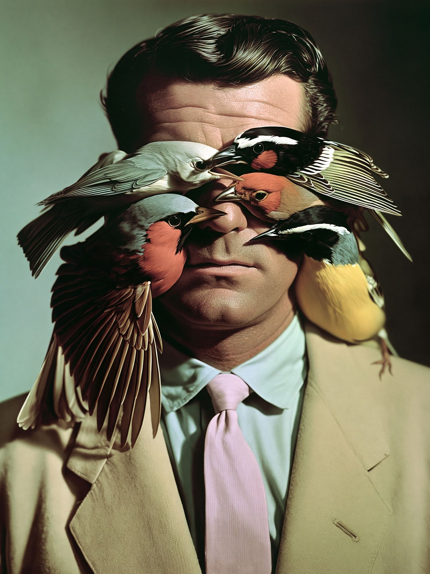 Surreal Bird Portrait Print. poster detail