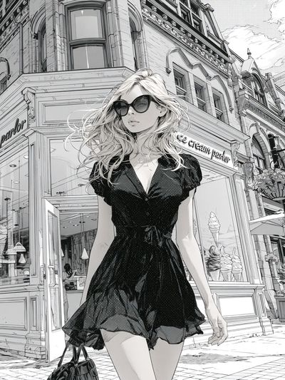 Fashion Street Scene Photography Poster.