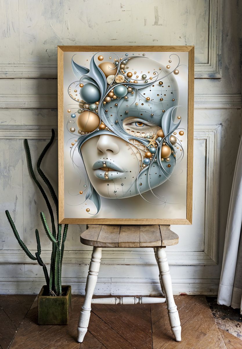 Surreal Abstract Face Poster. room preview