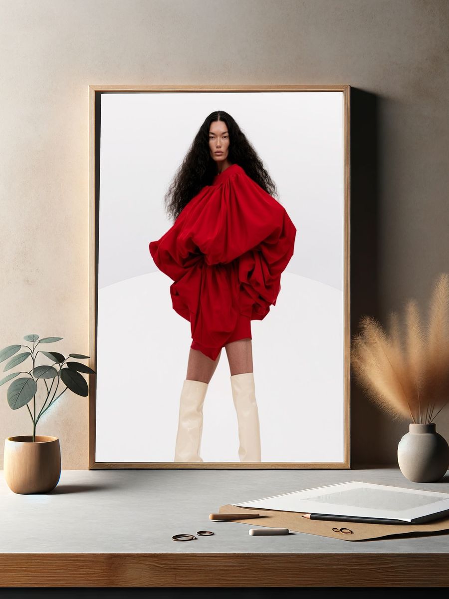 Red Fashion Editorial Poster. — room view 2