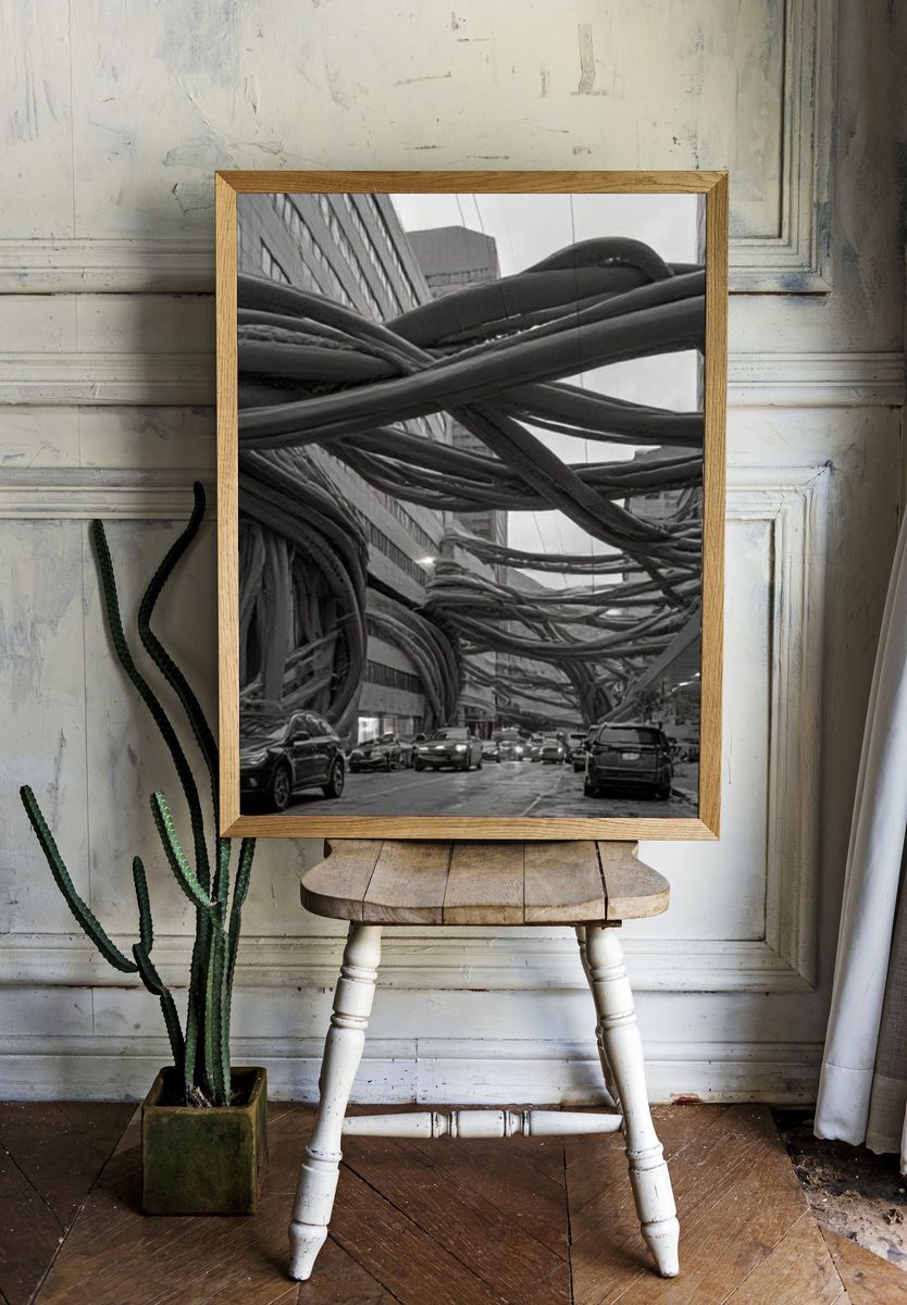 Surreal City Cable Street Print. — room view 1