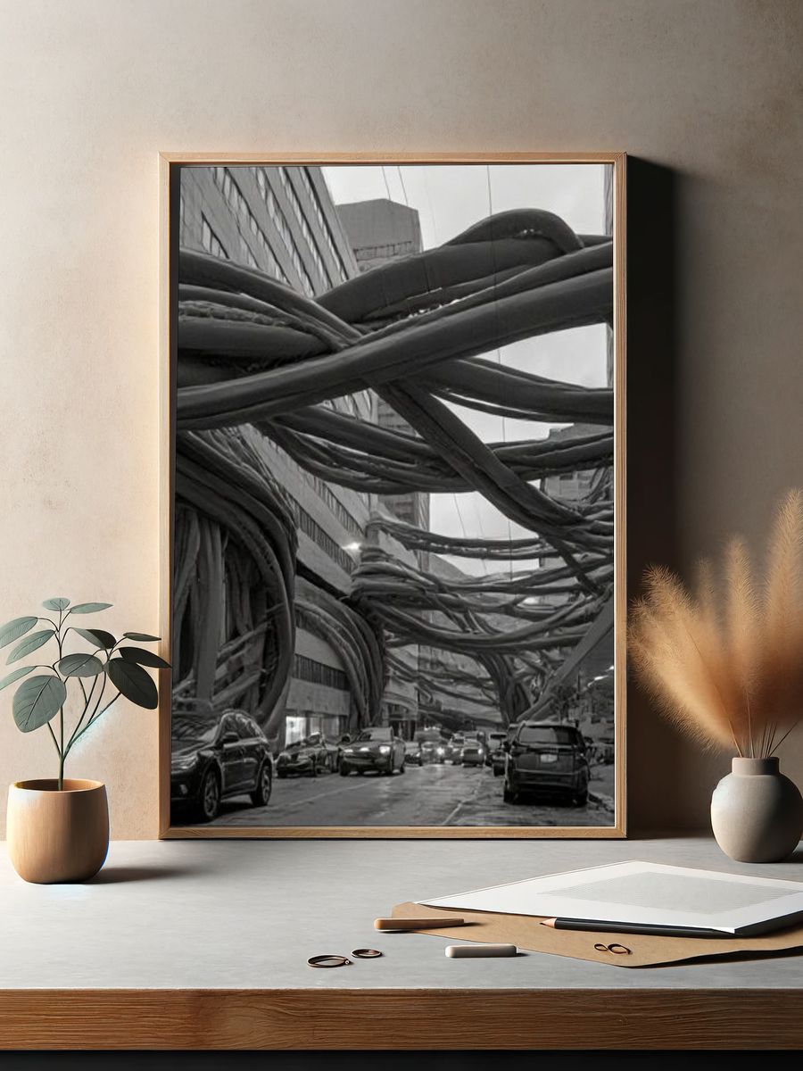 Surreal City Cable Street Print. — room view 2