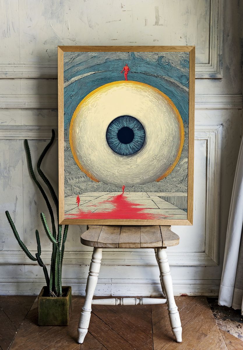 Surreal Eye Cityscape Poster. — room view 1