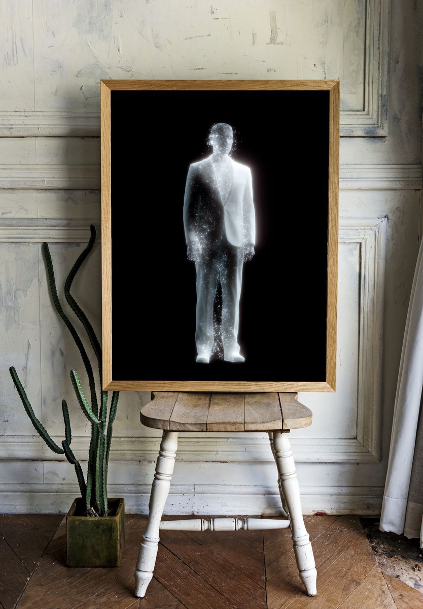 Cosmic Man Silhouette Print. — room view 1