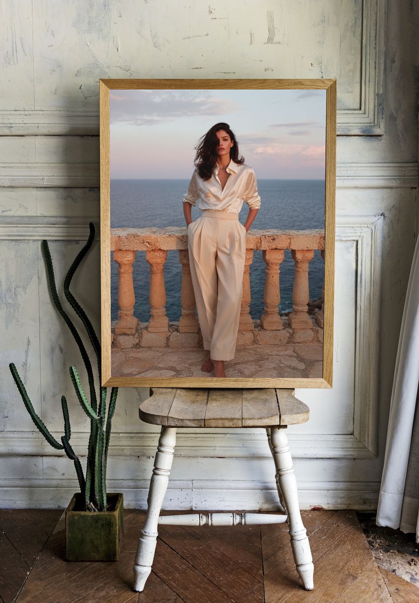 Seaside Fashion Portrait Poster. — room view 1