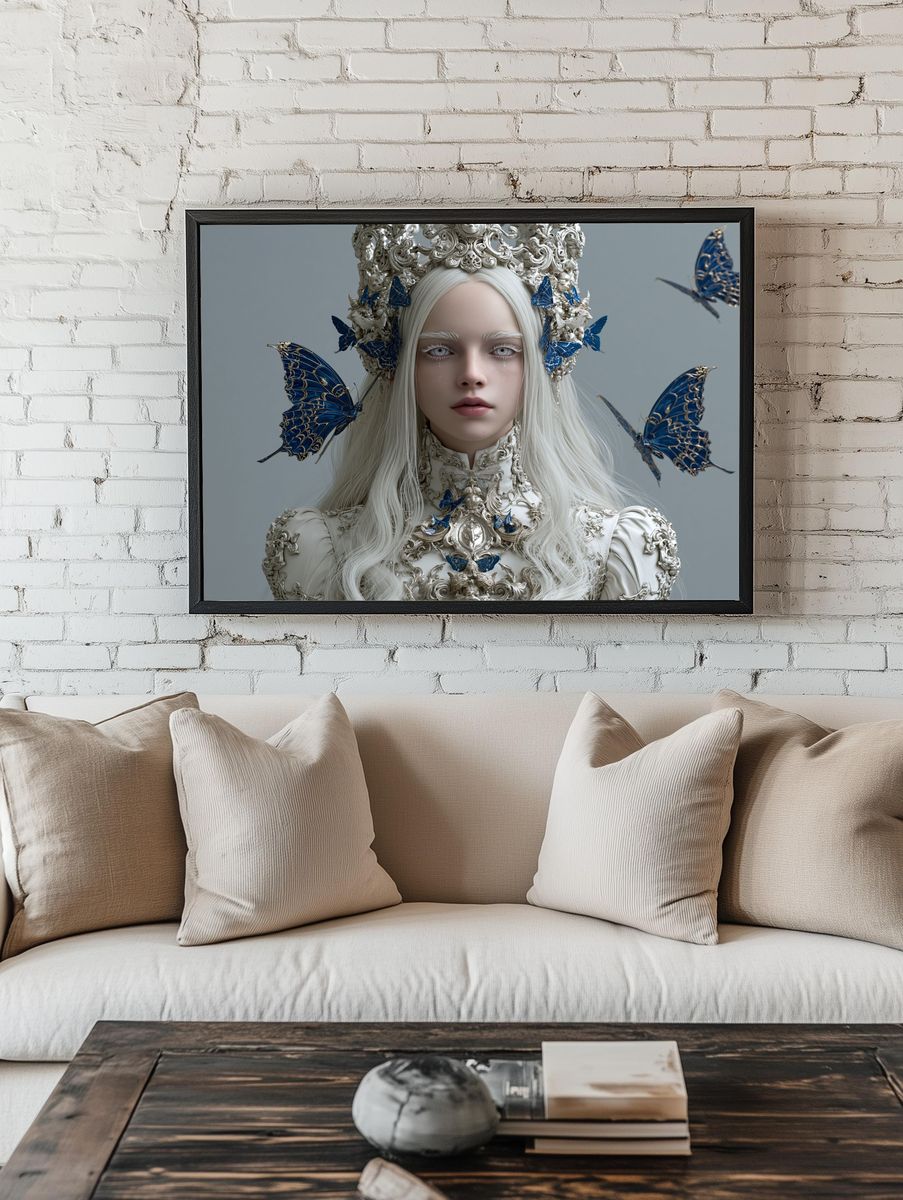 Butterfly Queen Surrealism Poster. room preview