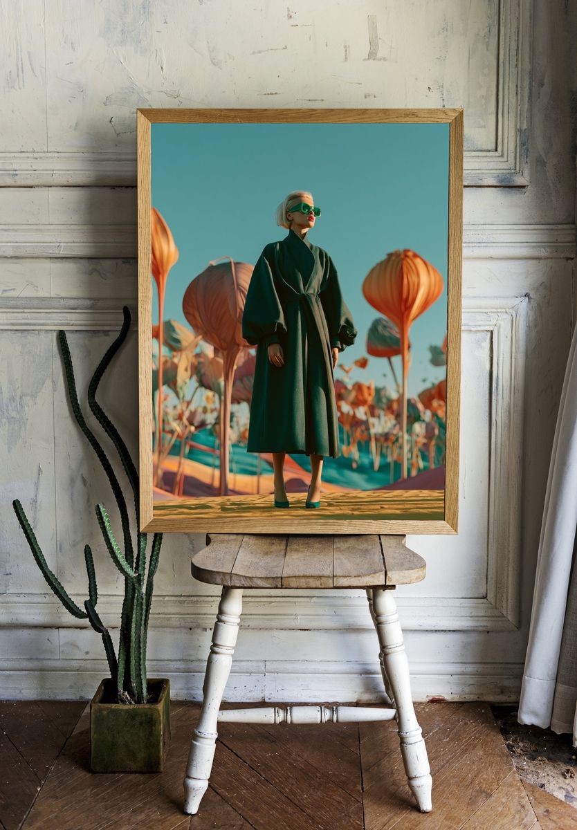 Surreal Fashion Garden Print. — room view 1