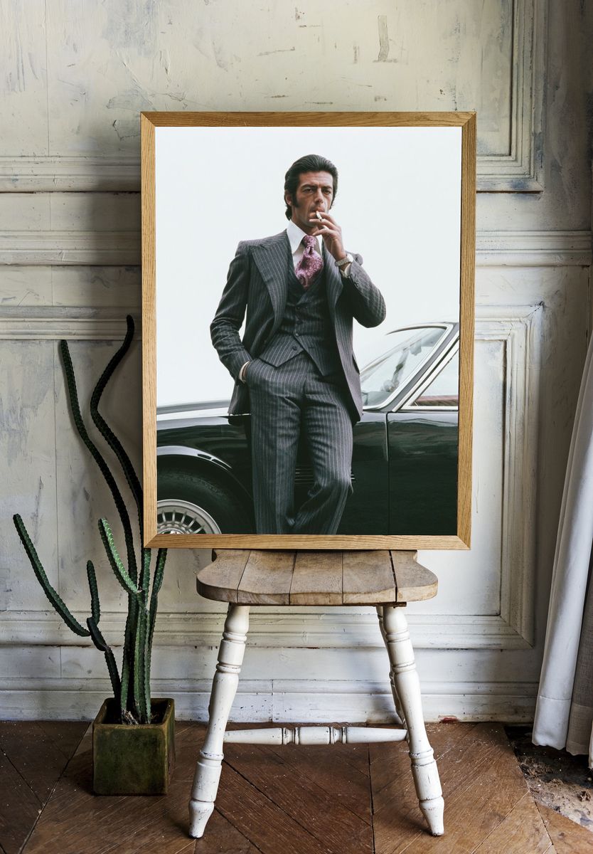 Suited Man by Classic Car Poster. — room view 1