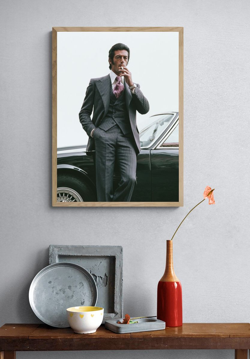 Suited Man by Classic Car Poster. — room view 3