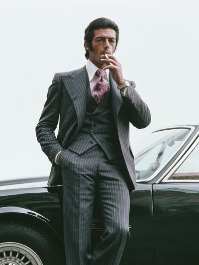 Suited Man by Classic Car Poster. poster