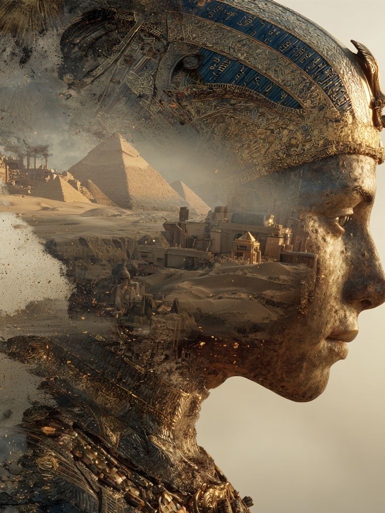 Egyptian Dreamscape Surrealism Print. poster — fine-art art