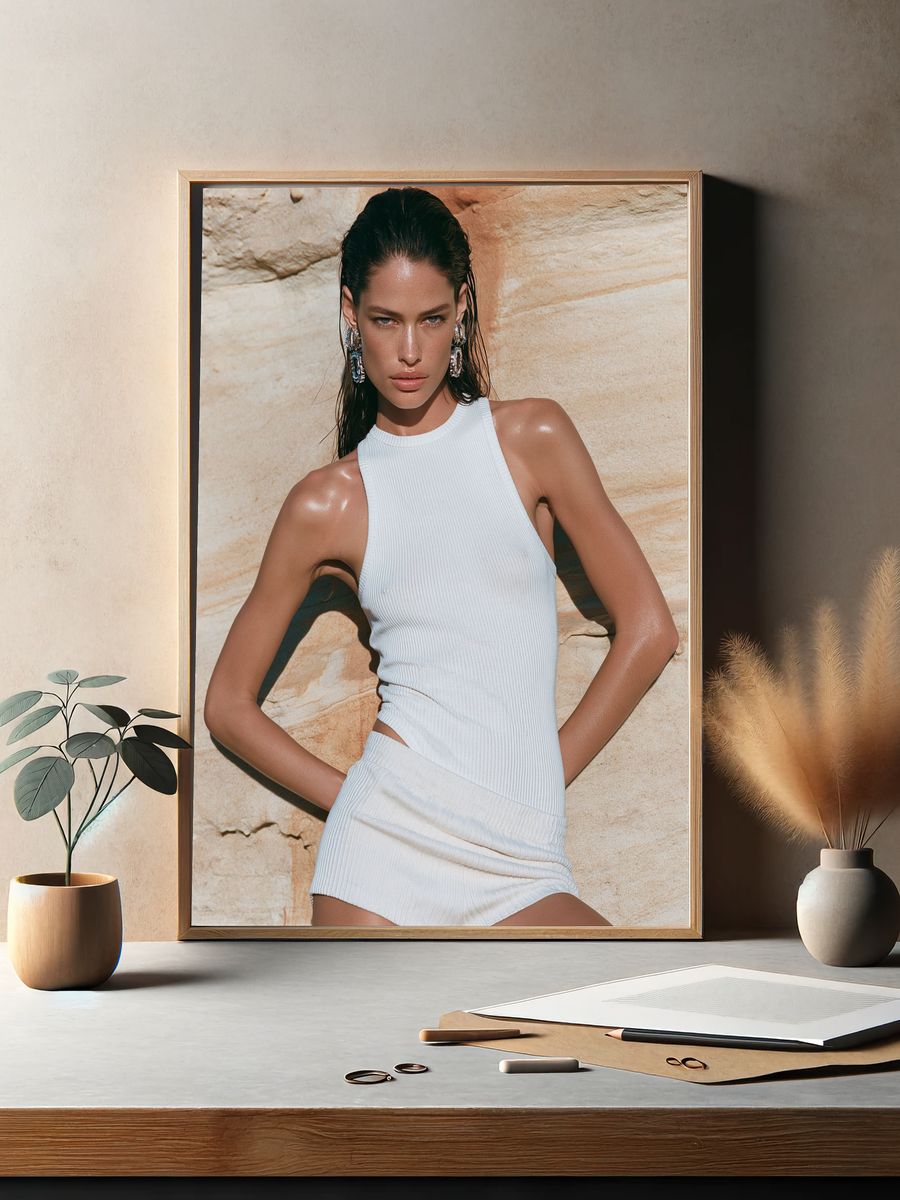 Editorial Fashion Portrait Poster. — room view 2