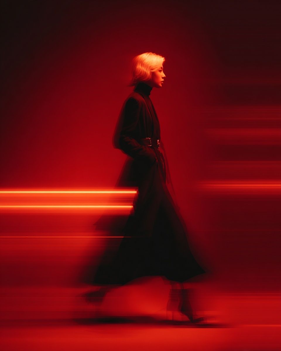 Red Fashion Silhouette Poster. poster detail
