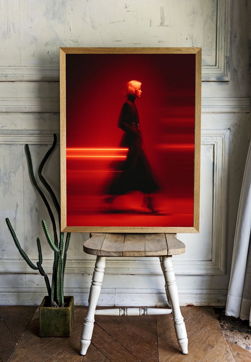 Red Fashion Silhouette Poster. — room view 1